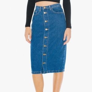 American Apparel Denim Button Front Skirt